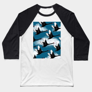 Black Swan Flying Baseball T-Shirt